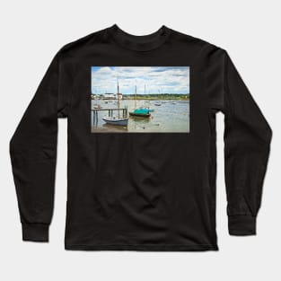 Moored Boats At Woodbridge Long Sleeve T-Shirt